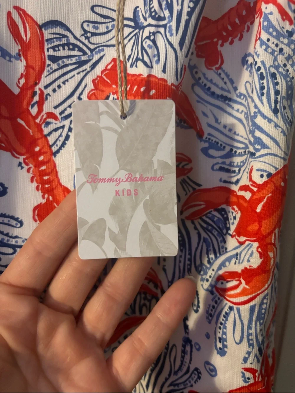 Tommy Bahama Girls A-Line Sleeveless V-Neck Lobster Print Dress Size 5